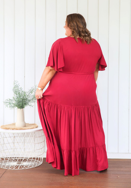 New Gracie Maxi Dress Wine - Daisy’s Closet