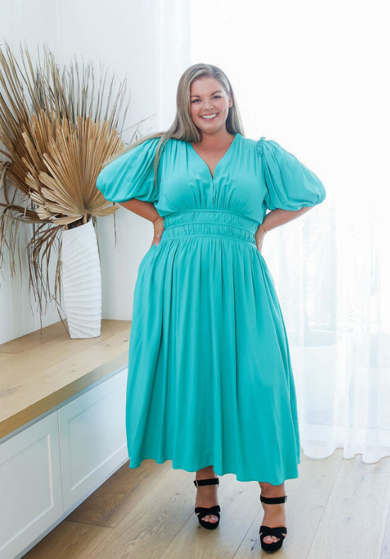 Ladies Summer Dress - V Neckline - Short Sleeves - Party Dress - Evelyn Dress - Daisy's Closet