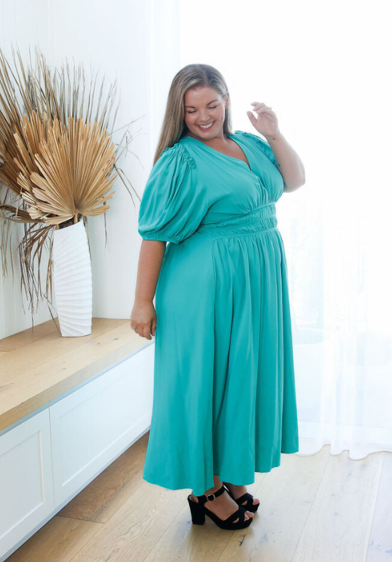 Ladies Summer Dress - V Neckline - Short Sleeves - Party Dress - Evelyn Dress - Daisy's Closet