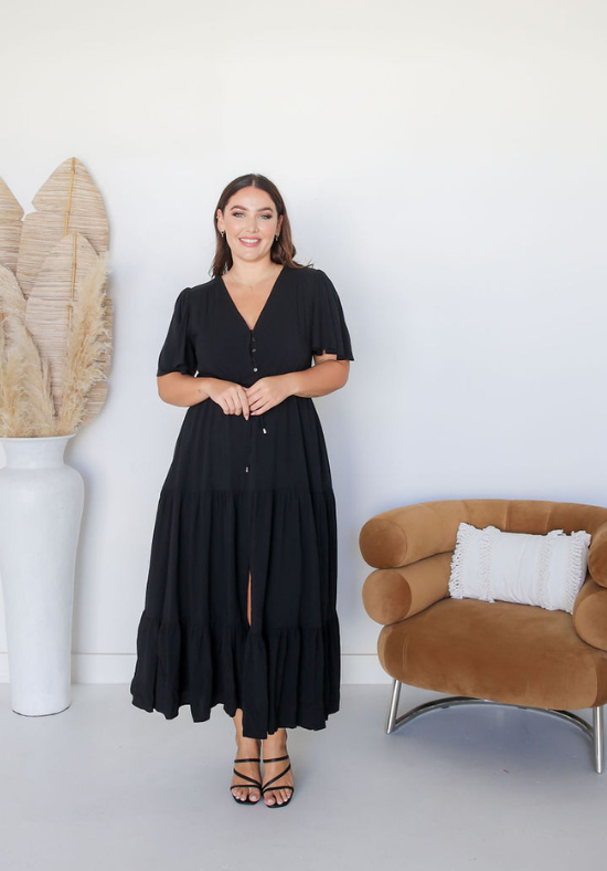 Ladies Black Maxi Dress - Gracie Maxi Dress - Daisy's Closet