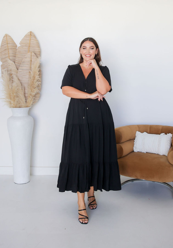 Ladies Black Maxi Dress - Gracie Maxi Dress - Daisy's ClosetLadies Black Maxi Dress - Gracie Maxi Dress - Daisy's Closet