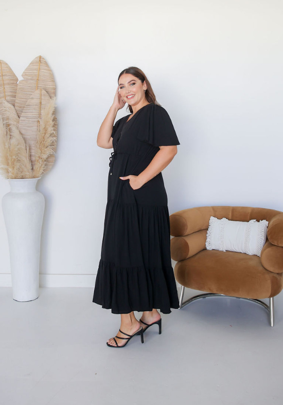 Ladies Black Maxi Dress - Gracie Maxi Dress - Daisy's Closet