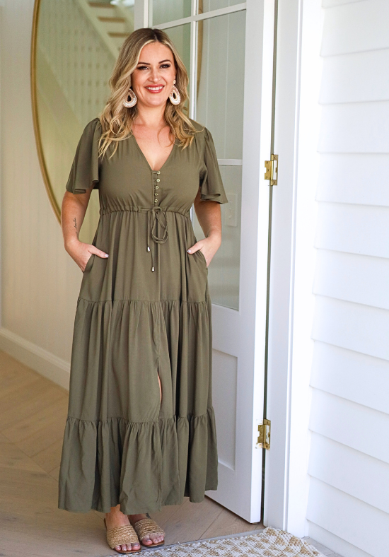 Gracie Maxi Dress Khaki Daisy's Closet Gracie Maxi Dress Khaki Daisy's Closet