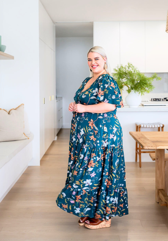 Ladies Floral Maxi Dress - Breastfeeding + Maternity Friendly - Daisy's Closet