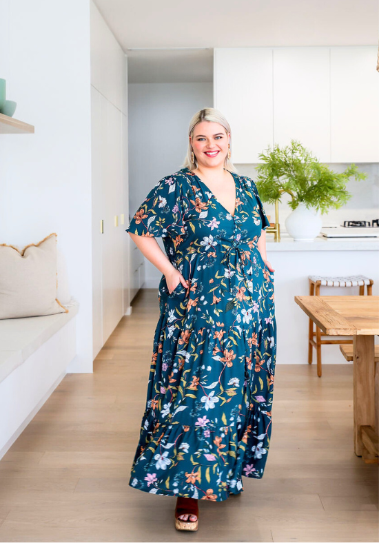 Ladies Floral Maxi Dress - Breastfeeding + Maternity Friendly - Daisy's Closet