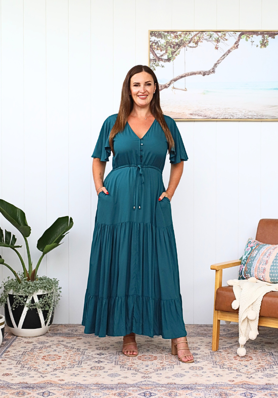 New Gracie Maxi Dress Emerald Green - Daisy’s Closet