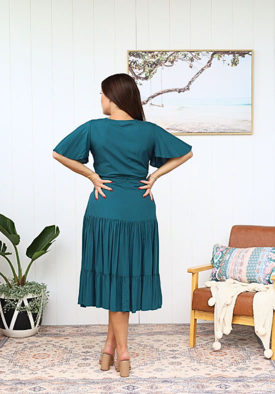 Athena Midi Dress Emerald Green Daisy's Closet Athena Midi Dress Emerald Green Daisy's Closet