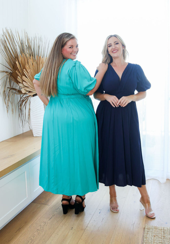 Ladies Summer Dress - V Neckline - Short Sleeves - Party Dress - Evelyn Dress - Daisy's Closet