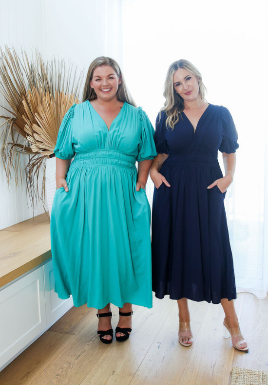 Ladies Summer Dress - V Neckline - Short Sleeves - Party Dress - Evelyn Dress - Daisy's Closet