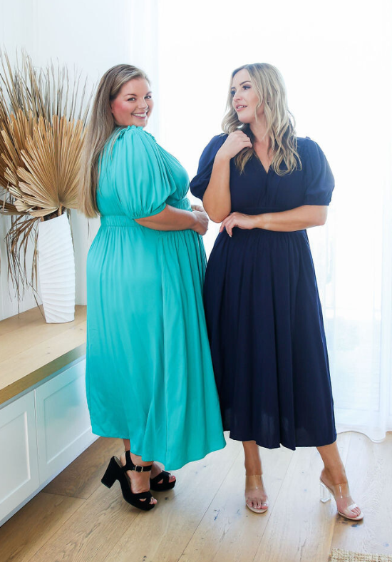 Ladies Summer Dress - V Neckline - Short Sleeves - Party Dress - Evelyn Dress - Daisy's Closet