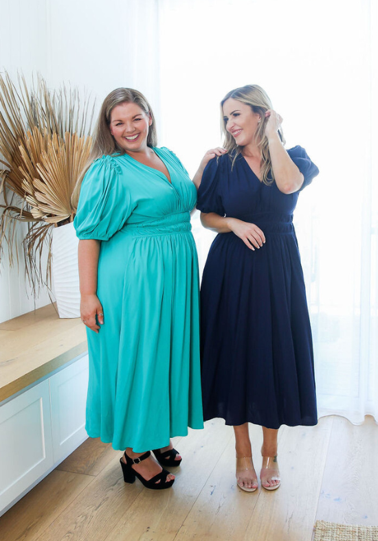 Ladies Summer Dress - V Neckline - Short Sleeves - Party Dress - Evelyn Dress - Daisy's Closet