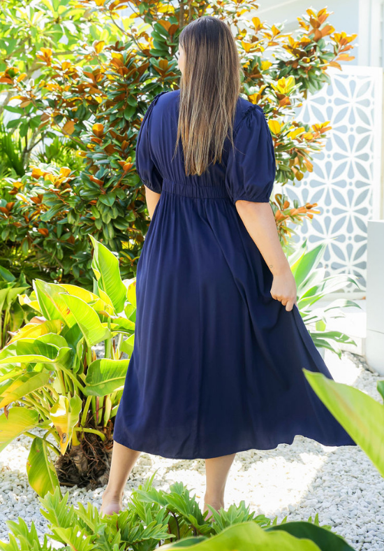 Ladies Summer Dress - V Neckline - Short Sleeves - Party Dress - Evelyn Dress - Daisy's Closet