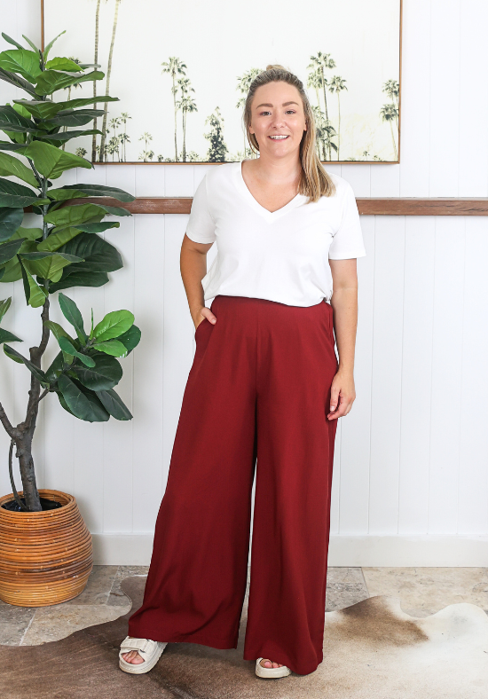 Lela Pants Maroon - Daisy’s Closet