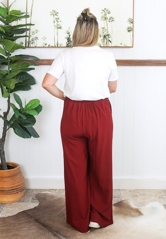 Lela Pants Maroon - Daisy’s Closet