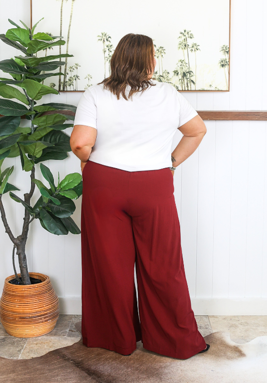 Lela Pants Maroon - Daisy’s Closet