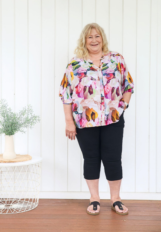 Halley Top Paintbrush Print - Daisy’s Closet