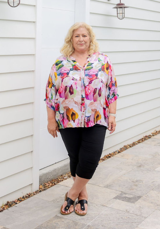 Halley Top Paintbrush Print - Daisy’s Closet