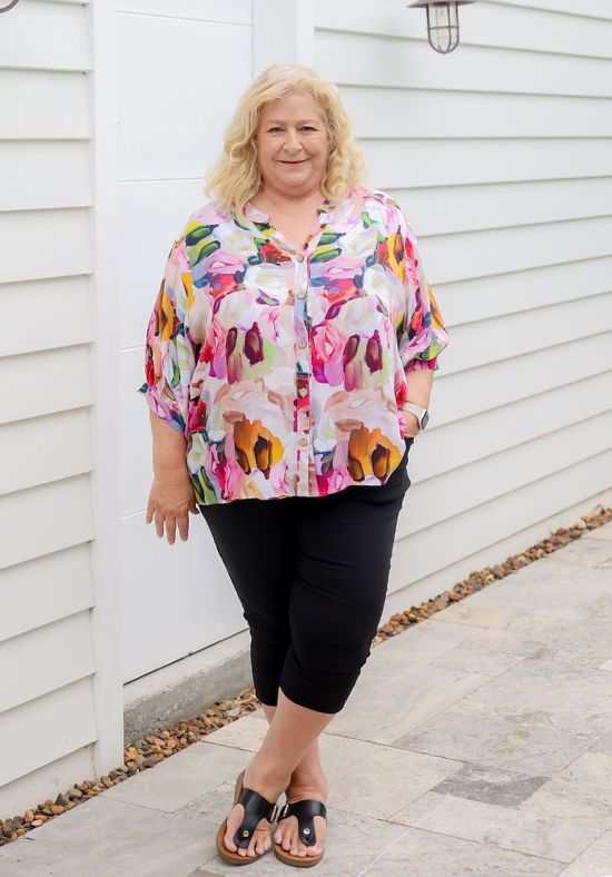 Halley Top Paintbrush Print - Daisy’s Closet