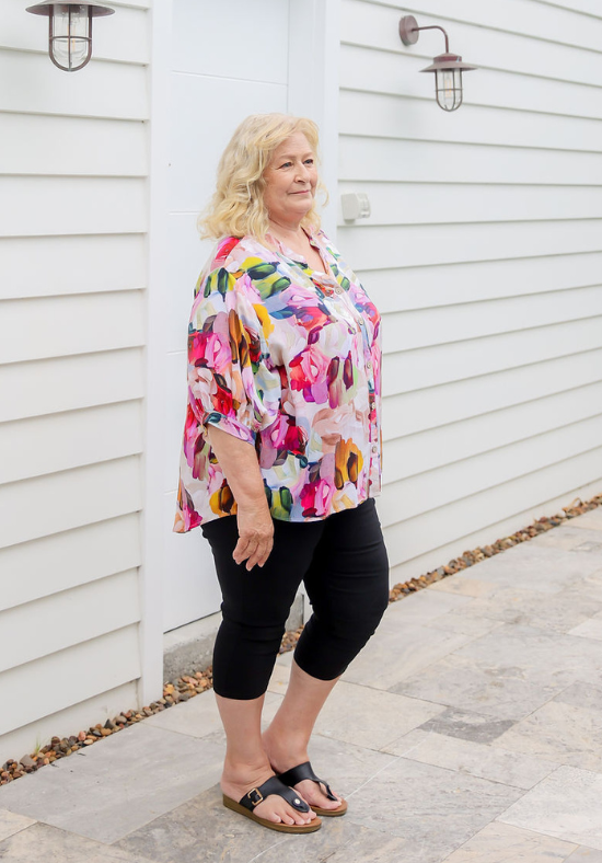 Halley Top Paintbrush Print - Daisy’s Closet