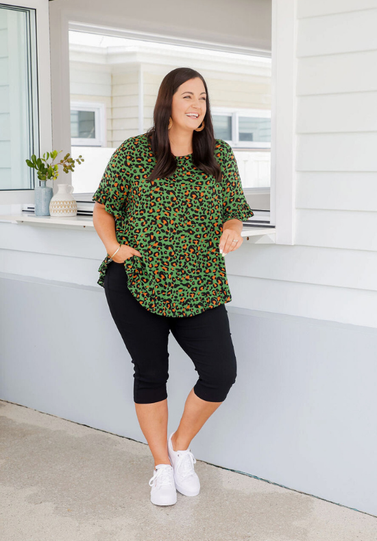 New Mila Top Khaki Leopard - Daisy’s Closet