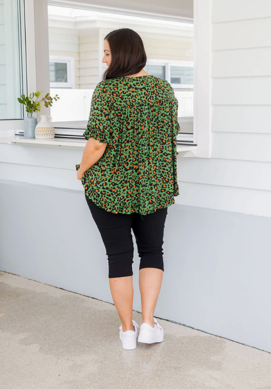 New Mila Top Khaki Leopard - Daisy’s Closet