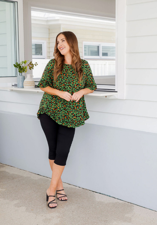 New Mila Top Khaki Leopard - Daisy’s Closet