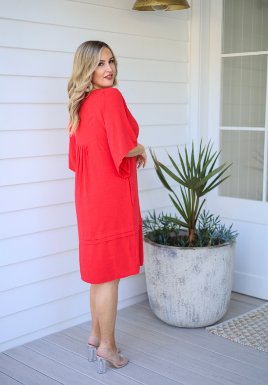 Ladies Christmas Dress - Red Dress - Kendall Dress - Daisy's Closet