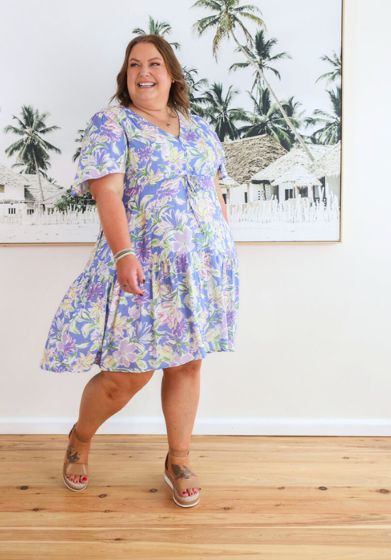 New Tommy Dress Flora Print Blue - Daisy’s Closet