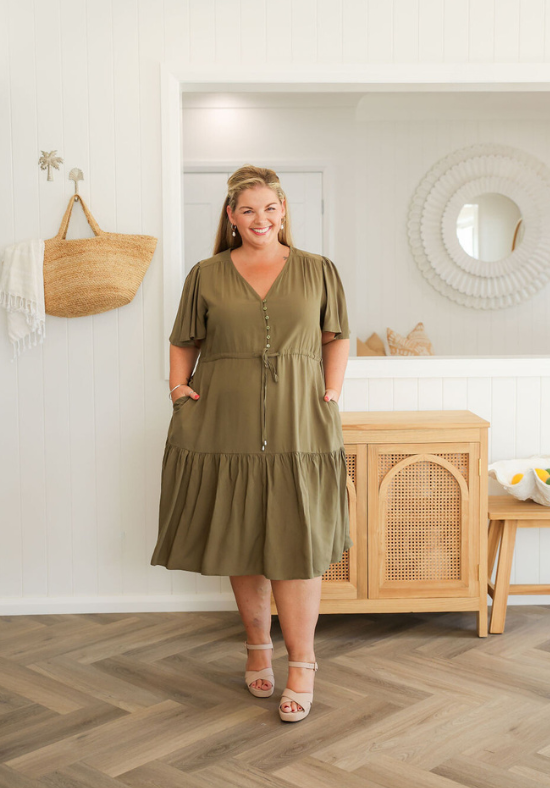 Tommy Dress Khaki - Daisy’s Closet