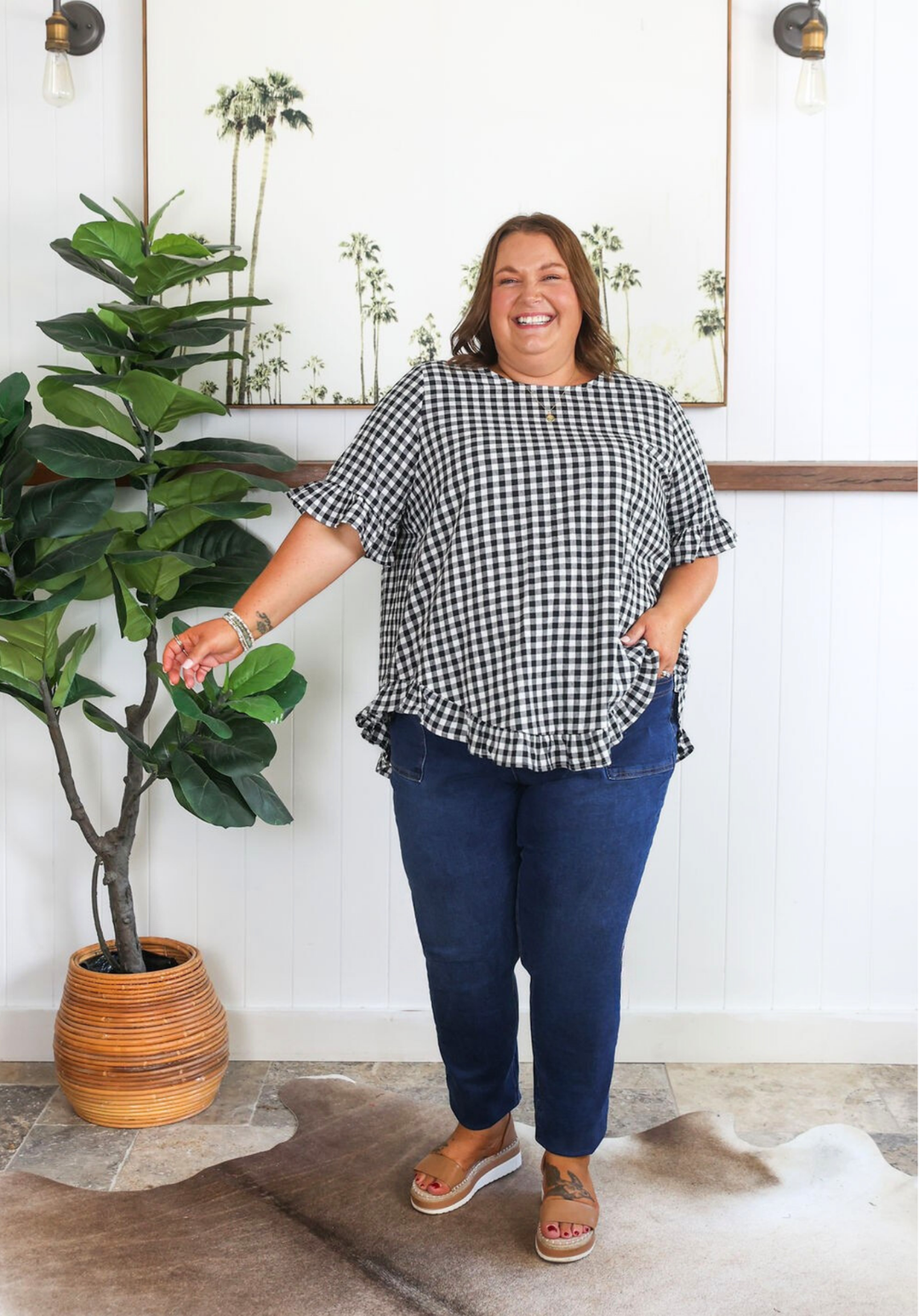 Molly Top Black Gingham - Daisy’s Closet