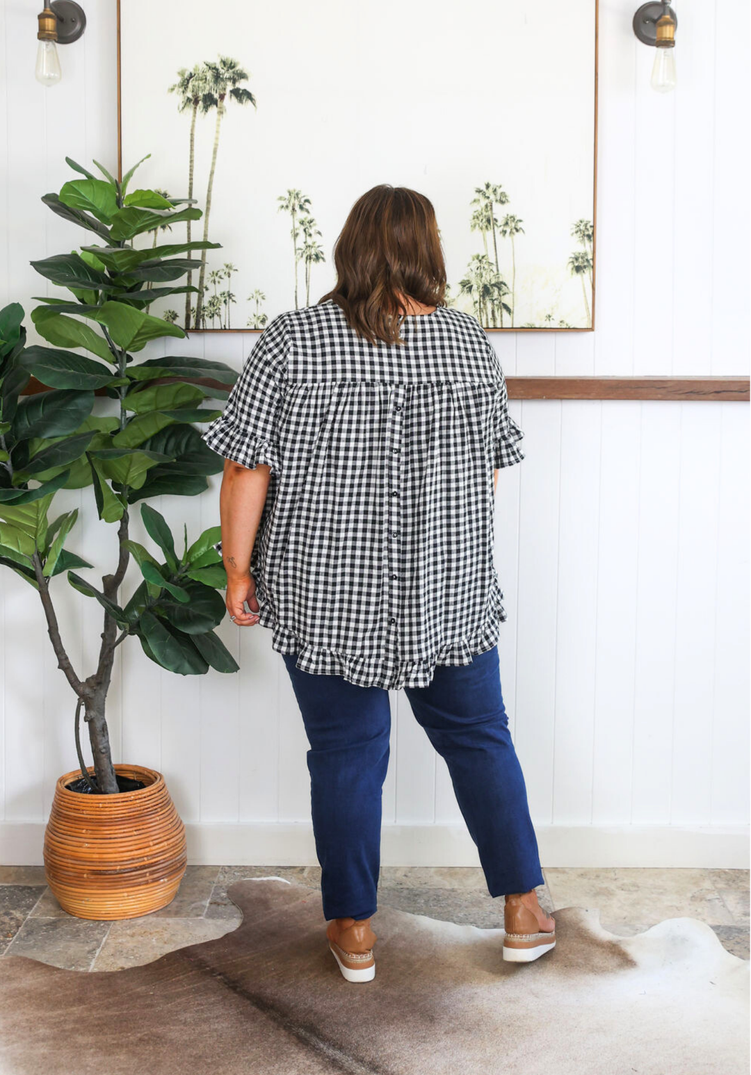 Molly Top Black Gingham - Daisy’s Closet