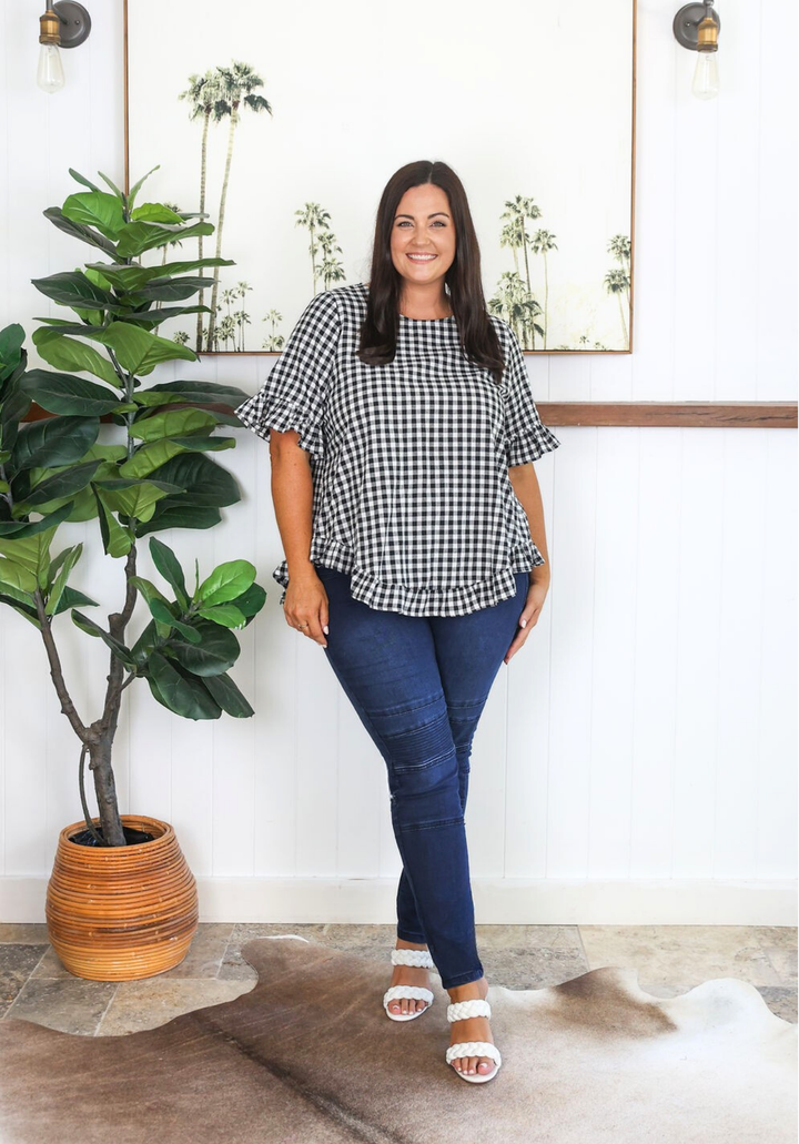 Molly Top Black Gingham - Daisy’s Closet