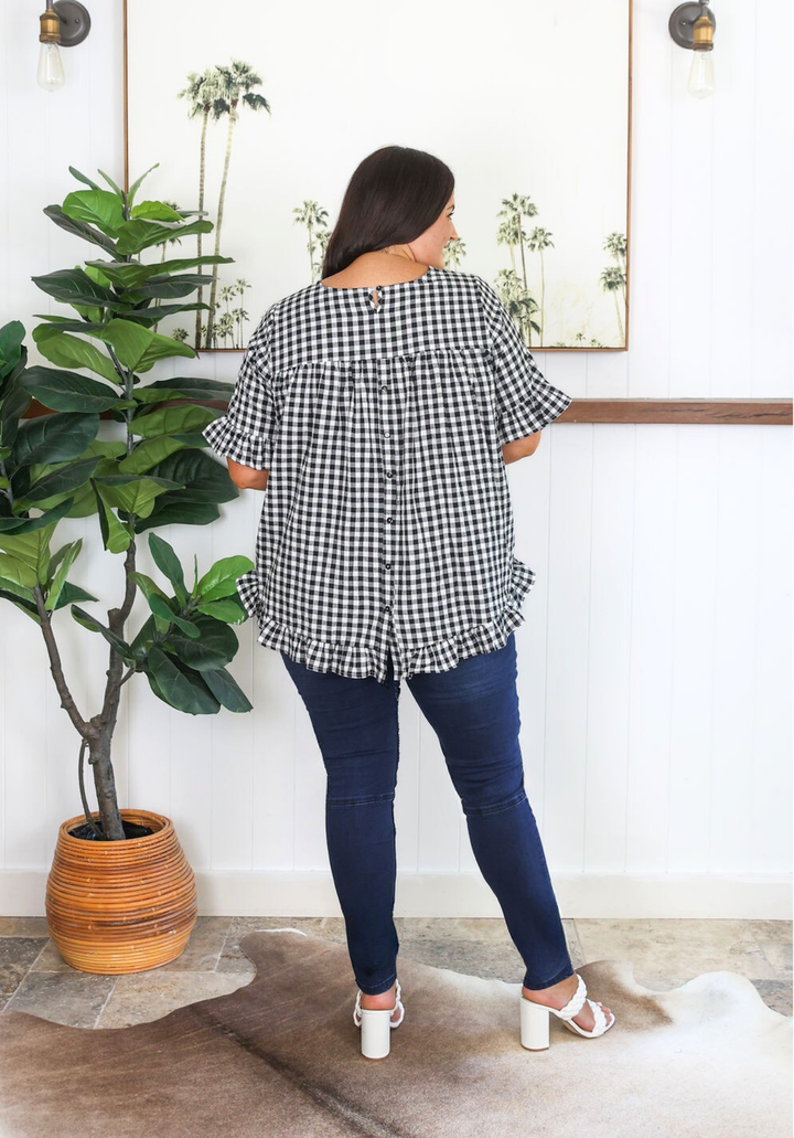 Molly Top Black Gingham - Daisy’s Closet