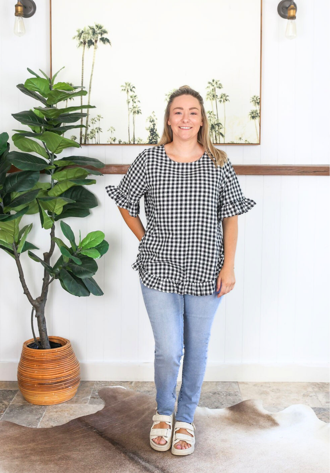 Molly Top Black Gingham - Daisy’s Closet