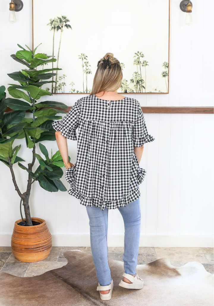 Molly Top Black Gingham - Daisy’s Closet