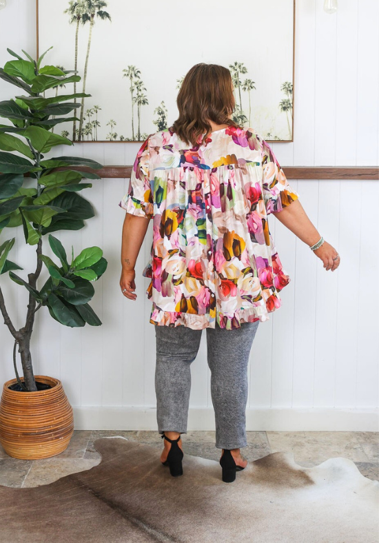 New Look Mila Top Paintbrush Print - Daisy’s Closet