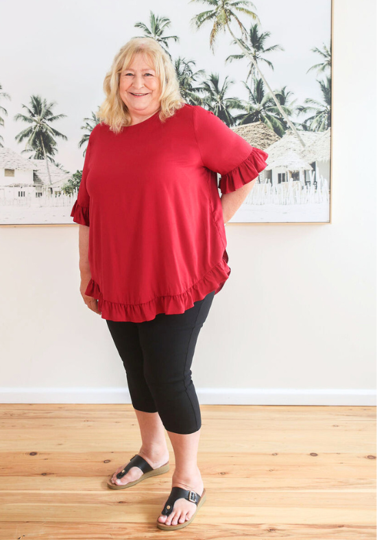 New Look Mila Top Wine - Daisy’s Closet