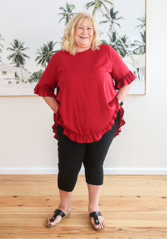 New Look Mila Top Wine - Daisy’s Closet