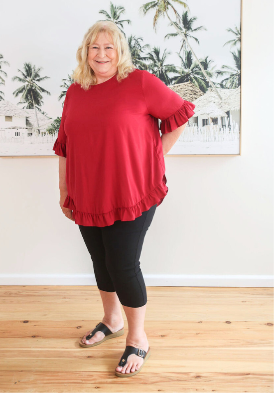New Look Mila Top Wine - Daisy’s Closet