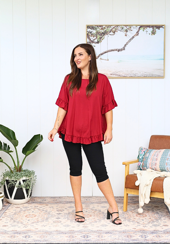 New Look Mila Top Wine - Daisy’s Closet