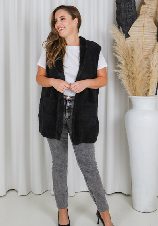 Teddy Vest Black