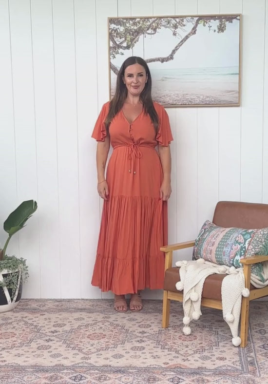 New Gracie Maxi Dress Rust