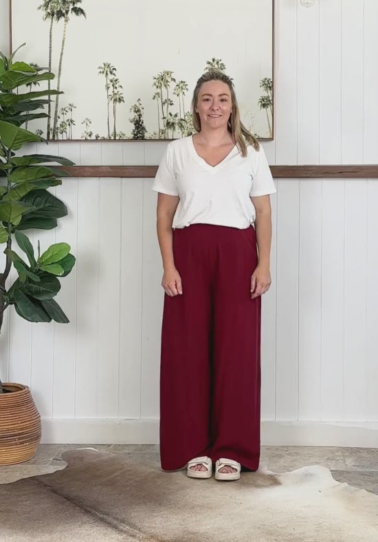 Lela Pants Maroon