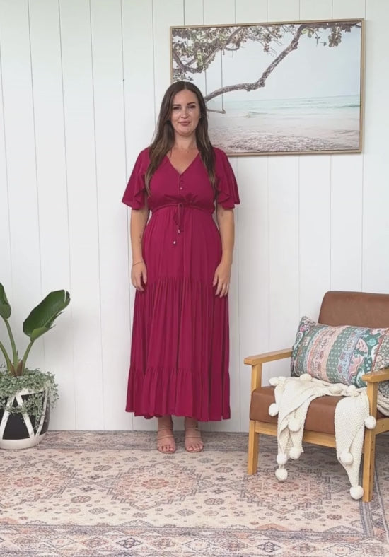 New Gracie Maxi Dress Wine