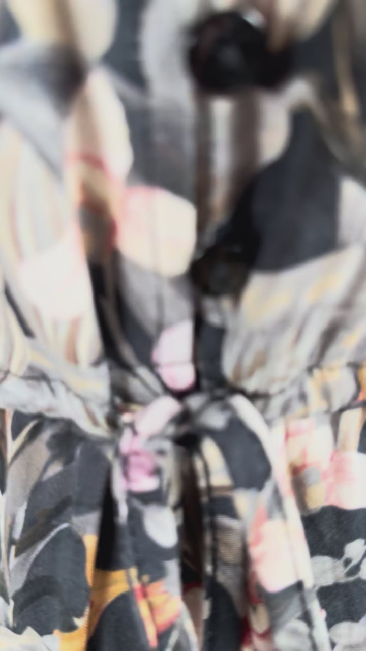 Junie Midi Dress Grey Floral