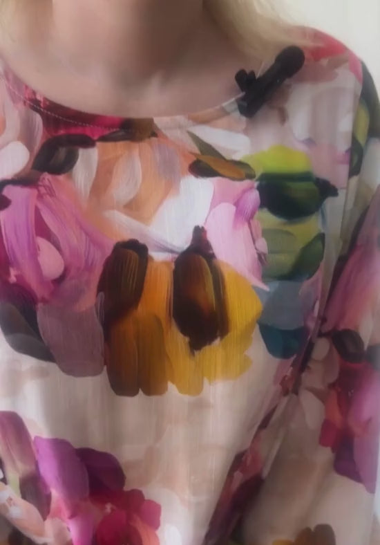 Mila Long Sleeve Paintbrush Print Top