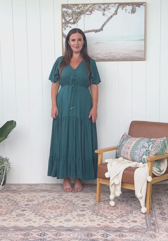 New Gracie Maxi Dress Emerald Green