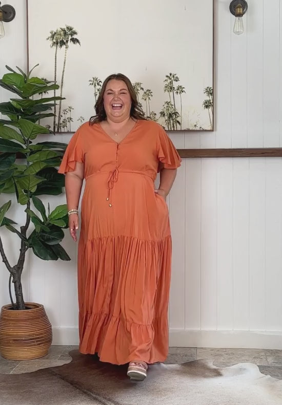 New Gracie Maxi Dress Rust