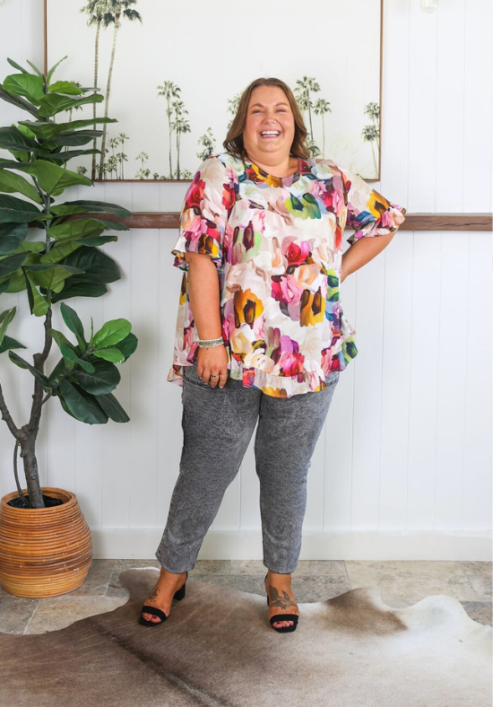 New Look Mila Top Paintbrush Print - Daisy’s Closet