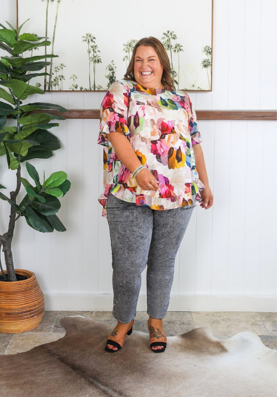 New Look Mila Top Paintbrush Print - Daisy’s Closet